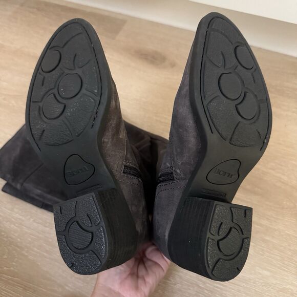 NEW Born Fannar Leather Suede Gray Knee High Tall Wide Calf Boot Sz 6 M $240 - Picture 7 of 11